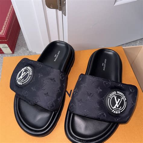 louis vuitton pool slides|louis vuitton jean slide.